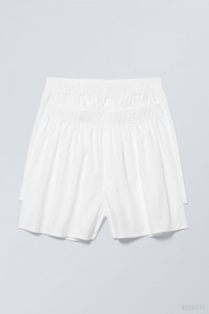 Weekday 2-pack Boxer Shorts Shorts White | ESGO4572