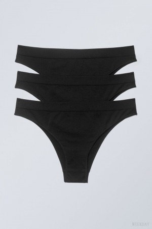 Weekday 3-pack Cat Soft Briefs Briefs Black | GUWE6001