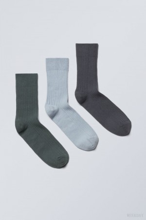 Weekday 3-pack Selma Socks Blue / Black | PAAE8047