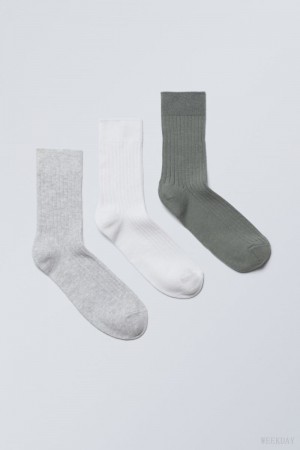 Weekday 3-pack Selma Socks Dusty Accent Mix | ESGV0936