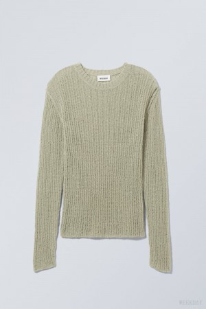 Weekday Ada Sweater Light Khaki | VZPN2957