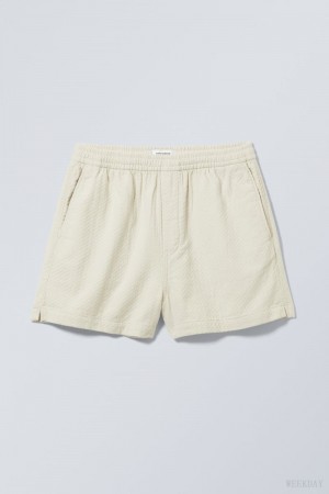 Weekday Alex Relaxed Shorts Beige | EWNO2562