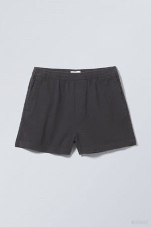 Weekday Alex Relaxed Shorts Dark Grey | YPME2407