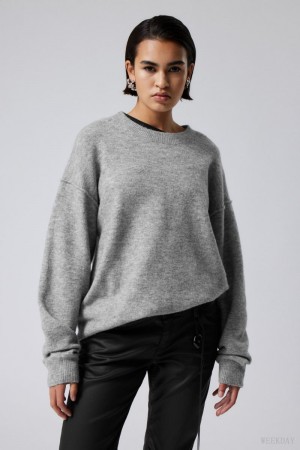 Weekday Annie Knit Sweater Grey | COHM4649