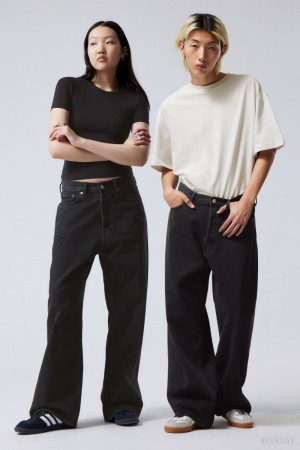 Weekday Astro Loose Baggy Jeans Black | SMZG9213