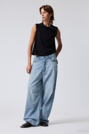 Weekday Astro Loose Baggy Jeans Blue | DLWU0270