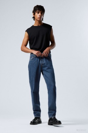 Weekday Barrel Relaxed Tapered Jeans Blue | DCLW5693