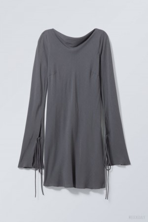 Weekday Bella Mini Dress Dark Grey | PYJF2249