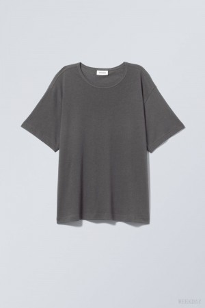 Weekday Boxy Relaxed T-shirt Dark Grey | AJHV8184