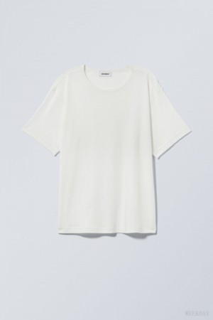 Weekday Boxy Relaxed T-shirt White | JBPR3548