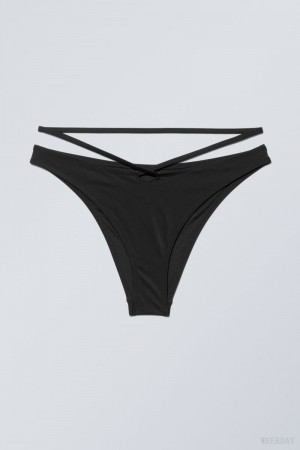 Weekday Brazilian Bikini Bottoms Black | EQTR0682