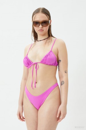 Weekday Brazilian Mini Bikini Bottom Pink | XUTL3470