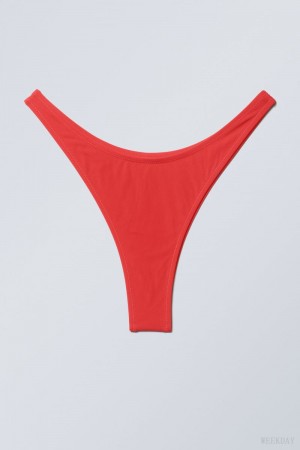 Weekday Brazilian Mini Bikini Bottom Red | KJIO6012