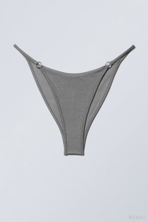 Weekday Brazilian Tanga Bikini Bottoms Grey | ODRR8554