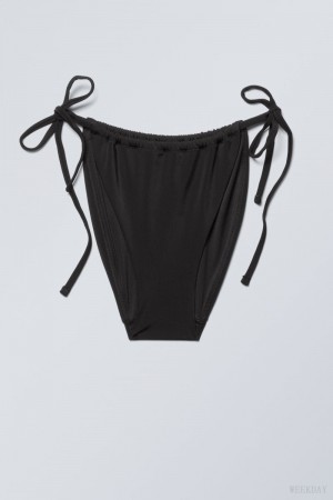 Weekday Breeze String Bikini Bottoms Black | IDDK4102