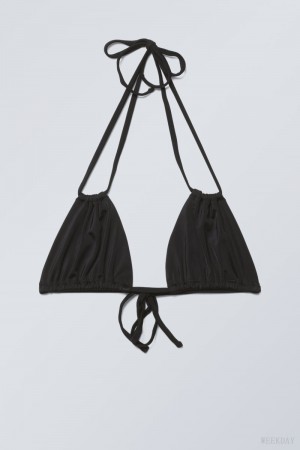 Weekday Breeze Tie Bikini Top Black | BSOZ2679