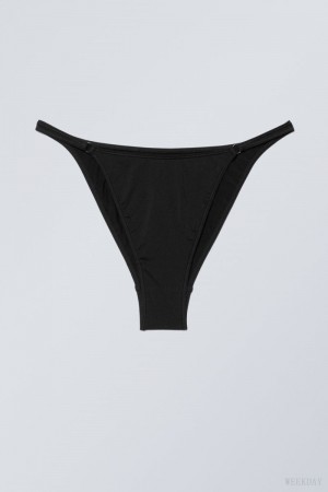 Weekday Carly Tanga Brazilian Brief Briefs Black | EHFJ4021