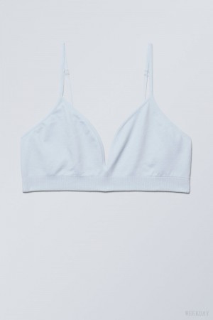 Weekday Cat Soft Triangle Bra Bra Light Blue | OHAI2139