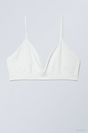 Weekday Cat Soft Triangle Bra Bra White | VPJT8336