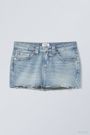 Weekday Ceinture Denim Mini Skirt Blue | AAQW5326