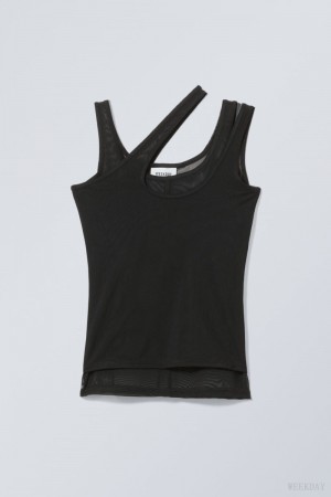 Weekday Double Layer Tank Black | RZCU6268