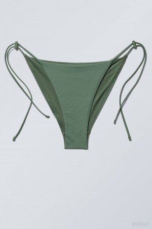 Weekday Drawstring Bikini Bottoms Khaki | XOSC5237