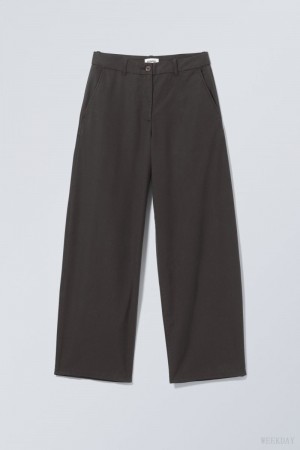 Weekday Elio Wide Trousers Black | UOCQ4225