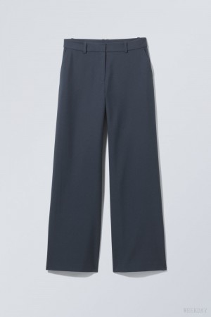 Weekday Emily Low Waist Suiting Trousers Navy | QXTS2409