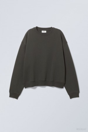 Weekday Essence Standard Sweatshirt Dark Grey | GDXX8383