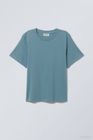 Weekday Essence Standard T-shirt Blue | ITWD2780