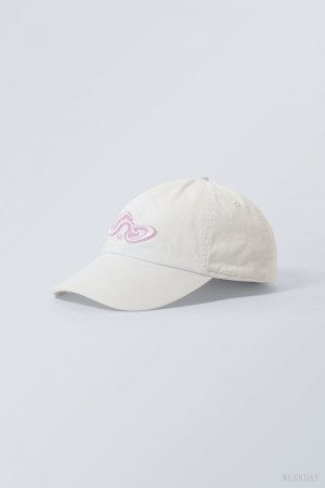 Weekday Essential Embroidery Cap White | OTLA2430