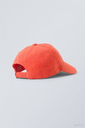 Weekday Essential Washed Cap Coral Orange | LNIY1058