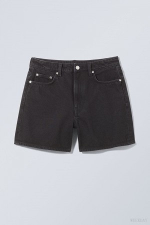 Weekday Eya Denim Shorts Black | QBRJ9866