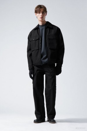 Weekday Frank Cargo Pocket Jacket Black | BOGV8141