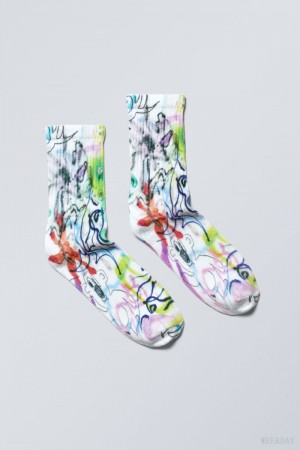 Weekday Graphic Sport Sock Messy Doodle 2 | KPJU8731