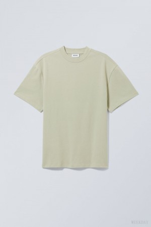 Weekday Great Heavyweight T-shirt Khaki | GXIL6642