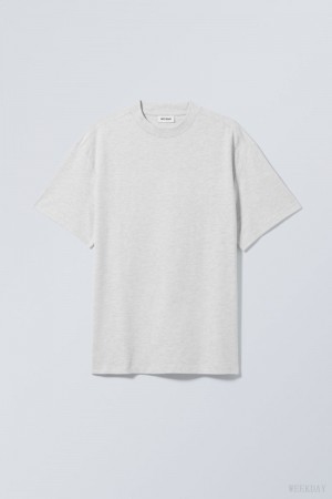 Weekday Great Heavyweight T-shirt Light Grey | EGMY1425