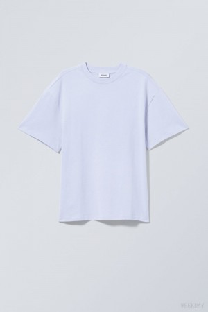 Weekday Great Heavyweight T-shirt Light Purple | XINL2404