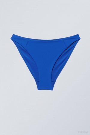 Weekday High Cut Bikini Bottoms Blue | QTDA2941