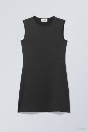 Weekday Johanna Tank Dress Black | ZRWF7906