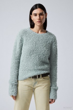 Weekday Judi Hairy Sweater Blue | SJJY1911