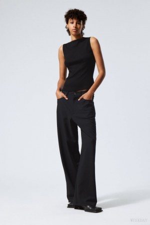 Weekday Juun Baggy Trousers Black | FDCK7275