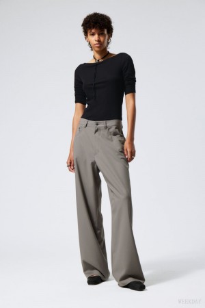 Weekday Juun Baggy Trousers Grey | XWHM7947