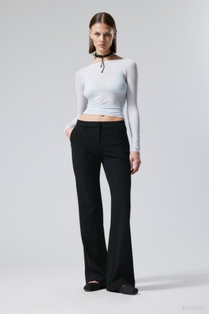 Weekday Kate Flared Suiting Trousers Black | LHQM8680