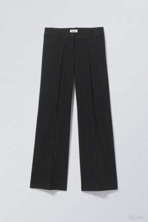 Weekday Keel Low Suiting Trousers Black | YTWB3449