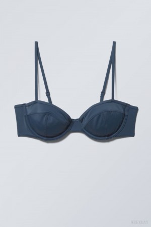 Weekday Low Wire Bikini Top Navy | TFTX7914