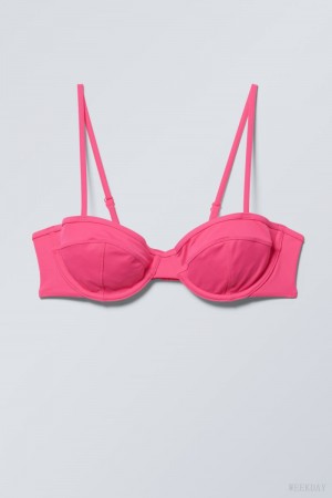 Weekday Low Wire Bikini Top Pink | SCOE2194