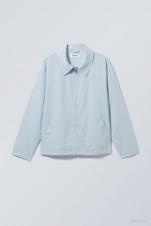 Weekday Martin Linen Jacket Light Blue | RHVF6794