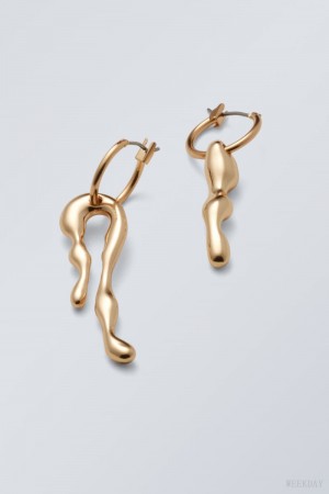 Weekday Millie Hoop Earrings Golden | JTOO0623