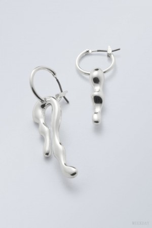 Weekday Millie Hoop Earrings Silver | BLOG2917